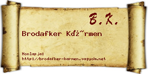Brodafker Kármen névjegykártya